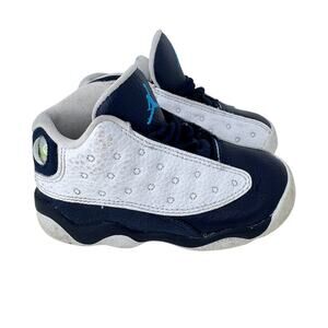 Air Jordan 13 Retro 'Obsidian' Kids Size 8C White Leather‎ Lace Up DJ3004-144